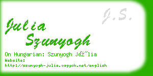 julia szunyogh business card